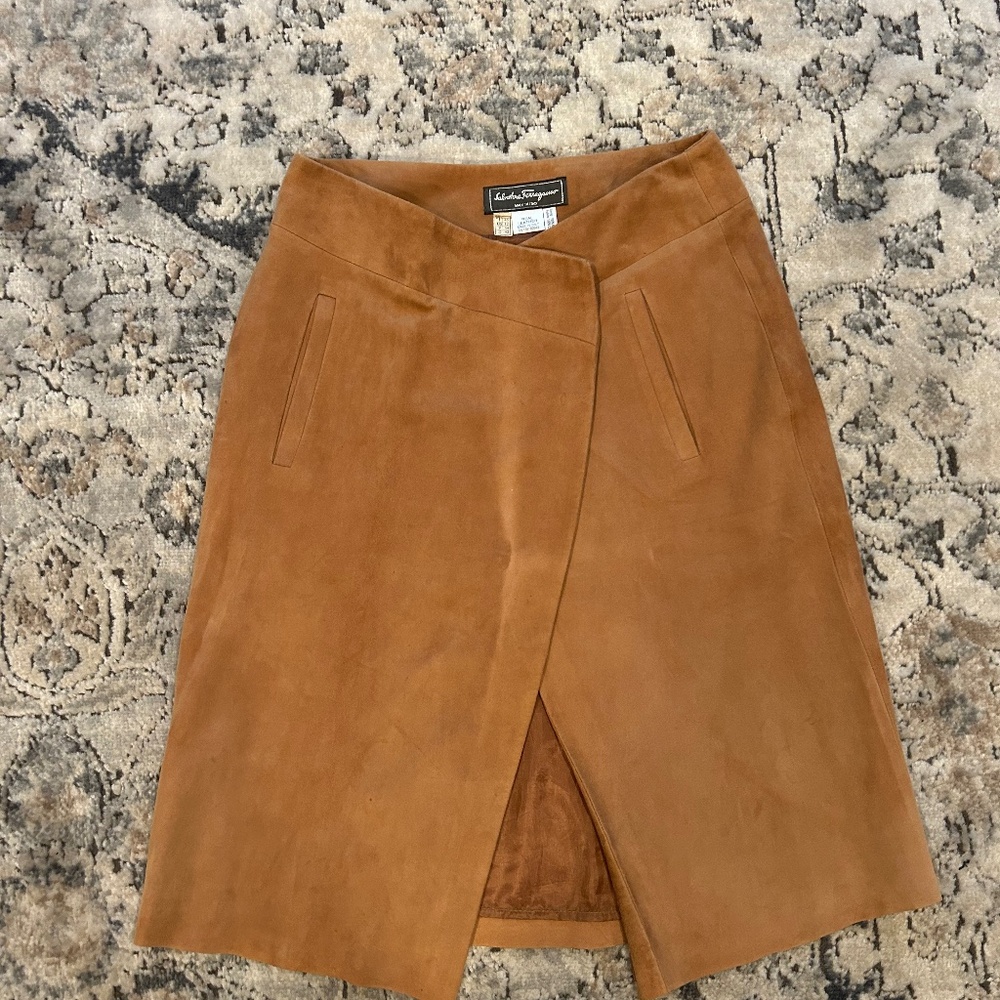 Salvatore Ferragamo suede skirt